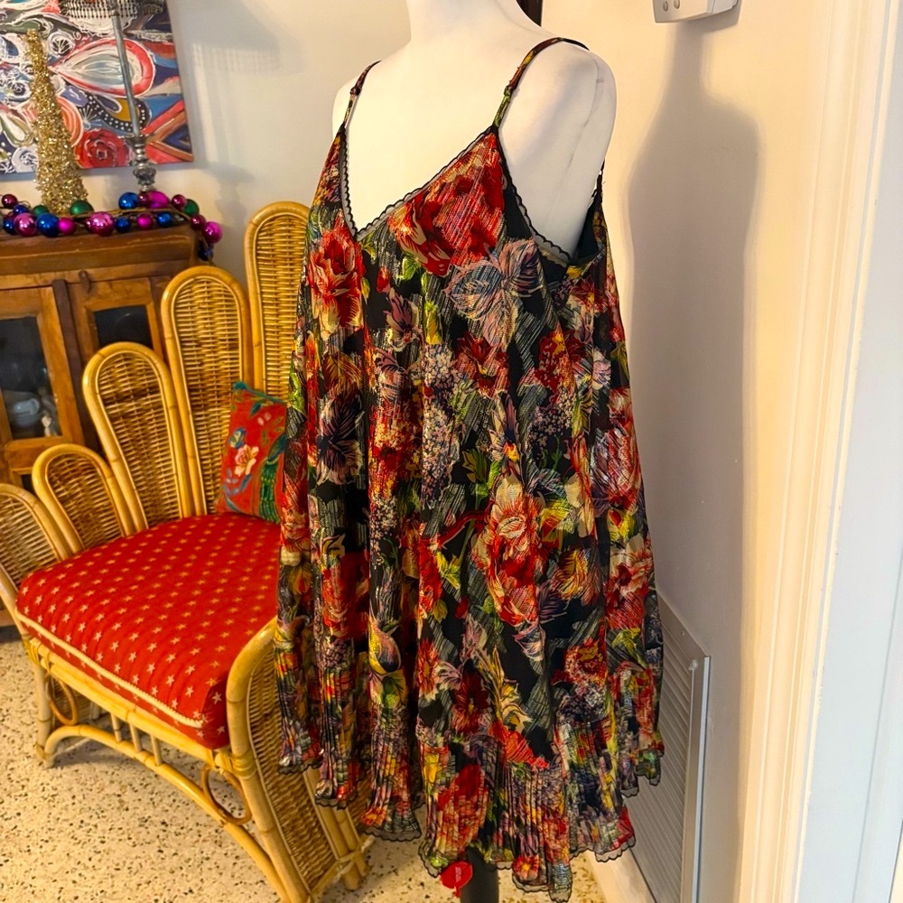 Love the Label Anthropologie Stunning Black Print Bohemian Dress! New! Large - Picture 5 of 15